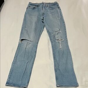 Levi’s 501 Light Wash Self-Distressed Jeans
